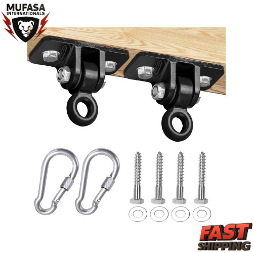 BETOOLL 2400lb Heavy Duty Swing Hangers with Snap Hooks | Black | 2Pack