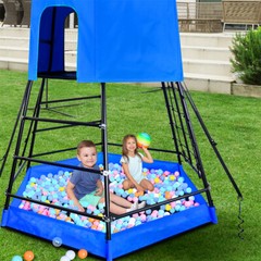 Dome Climber Jungle Gym w/ Platform & Tent, Durable Outdoor Playground Equipment