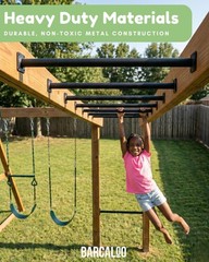 22 Inch Outdoor Monkey Bars for Backyard – Set of 6, Black Metal Outdoor/Indo…