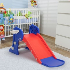 Kids Boys Girls Toddlers Climbing Slide Indoor Outdoor w/ Basketball Hoop