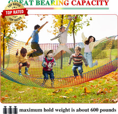 Climbing Cargo Net, 6.5′ X 9.8′ Double Layers Playground Safety Net, Kids Backya