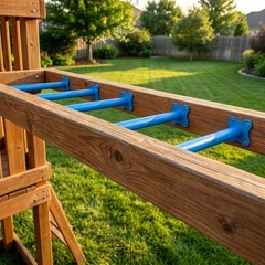 16.5 Inch Heavy Duty Steel Monkey Bars, 10 Pack Metal Ladder Rungs for Backya…