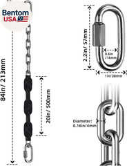 4 Stainless Steel Chains (Black 84″) Swing Chains, Heavy Duty Swing Hardware,4 Q