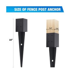 1 Pcs 4″x4″ Fence Post Anchor Ground Spike 22″(Actual 3.6″x3.6″… FAST USA SHIP