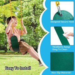 3 Pack Green Swing Seats Heavy Duty with 66″ Chain, Swing Set Accessories Replac