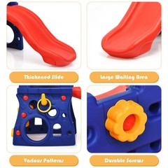 Costway 6-in-1 Freestanding Kids Slide w/ Basketball Hoop Play Climber Slide Set