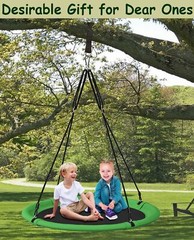 40 Inch Saucer Tree Swing Set for Kids & Adults, Adjustable Swing Sets for Ba…