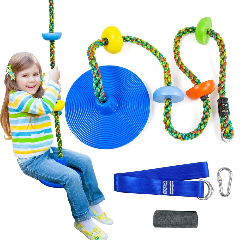 Tree Swing for ,Climbing Rope with Platforms,Disc Swing Seat Set Outdoor Play…