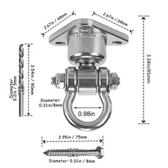 Silent Bearing Swivel Swing Hanger Stainless Steel Heavy Duty 180°+360° Swive…