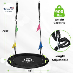48 Inch Tree Swing, Larger Saucer Flying Swing for Whole Family, 900Lbs Weight C