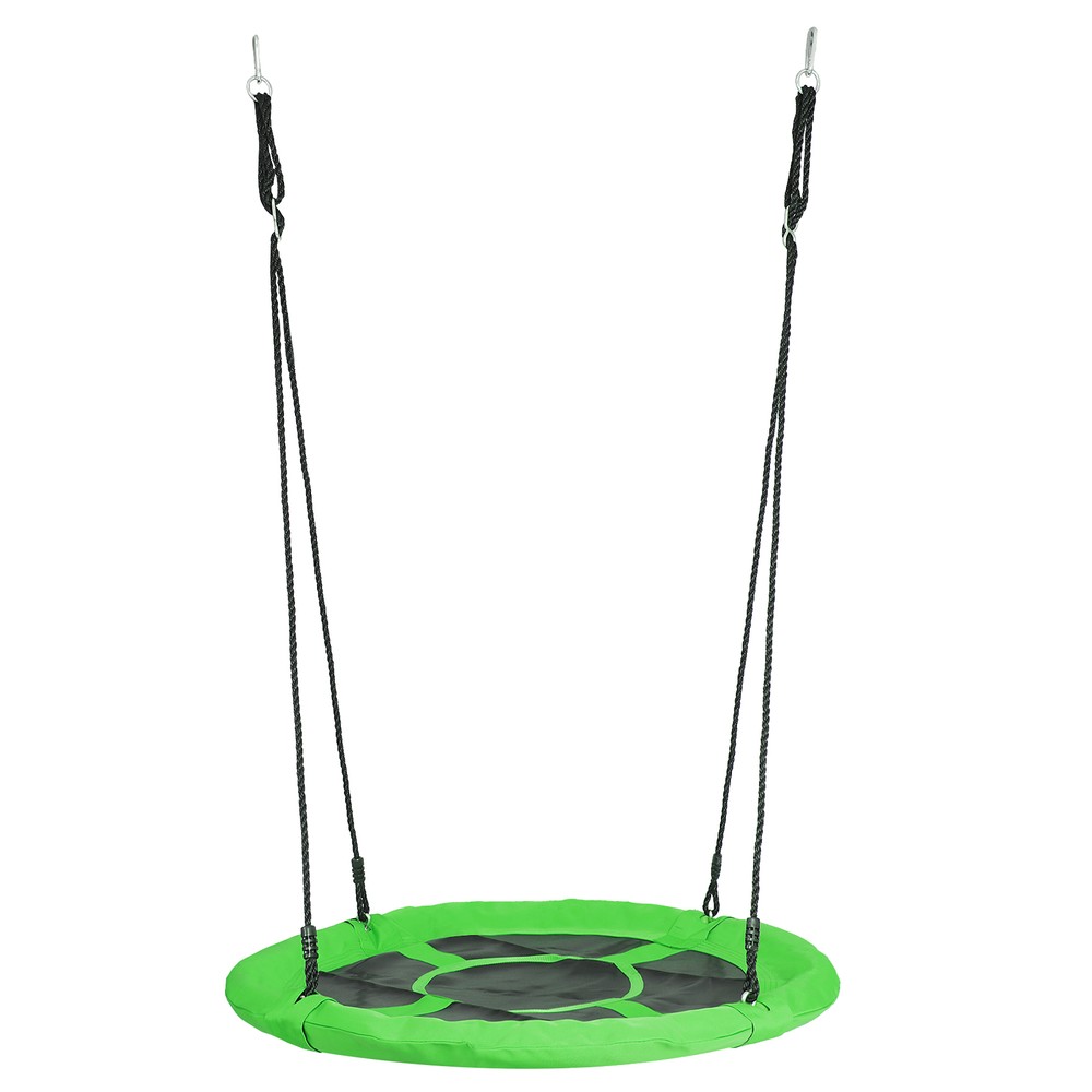 40 Inch Indoor Outdoor Tree Swing Set Adjustable Length Steel Frame, Green