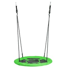 800lb 40″ Round Saucer Tree Swing Seat Waterproof W/Hanging Rope for Kids Green