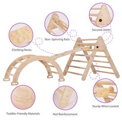 Climber Slide Kids Set Playground Foldable Wooden Montessori with Ramp Rocker