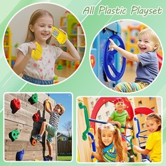 17 Pack Playground Accessories for Kids – 10pc Colourful Rock Climbing Holds,…