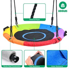 500lb Metal Swing Set Playground with 3 Swings Heavy Duty A-Frame Stand Backyard