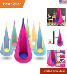 Cozy Indoor/Outdoor Kids Swing with Inflatable Pillow – Supports 176 lbs