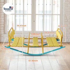 Children’S Teeter Totter Seesaw, 3-Person Metal Seesaw, 2-In-1 Indoor and Outdoo