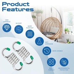 2Pcs Heavy Duty Spring Hammock Chair Spring Porch Swing Spring, 1100Lbs Capacity
