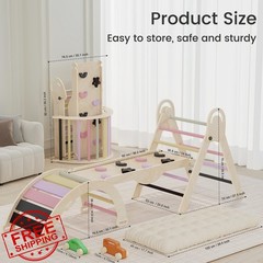 investfun Pikler Triangle Set Purple Cushion Car