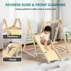 BlueWood 4in1 Indoor Jungle Gym | Foldable Climber Swing Slide Ladder Rainbow
