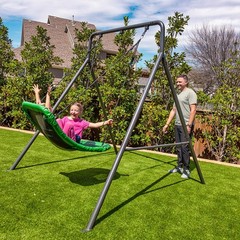 gobaplay Outdoor Swing Set Frame with Bars & gobaplay Boat Swing Platform Saucer