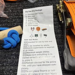 Zip line Kit 45ft Kids And Adults 250lb Loads
