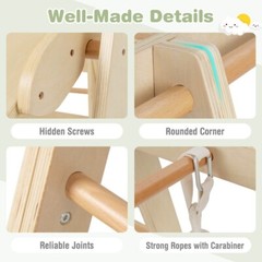 6 in1 Wooden Climbing Toys Kids Indoor Jungle Gym Gift Kids w/Slide Climbing Net