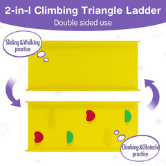 3 in 1 Triangle Climber with Ramp Wooden Toddler Climbing Triangle Toys for Slid