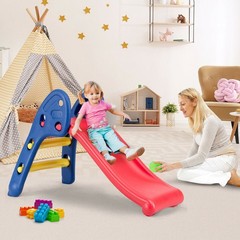 2 Step Children Folding Slide Plastic Fun Toy Up-down For Kids Indoor & Outdoor