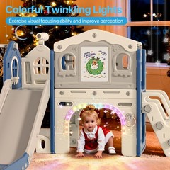 9 in 1 Toddler Slide Set – Baby Slide for Toddlers 1-3 with Colorful Lights, …