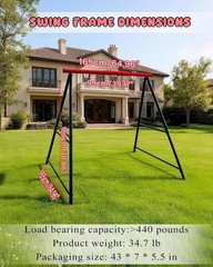 Porch Swing Stand Frame for Both Kids and Adults,440Lbs Heavy-Duty Metal A-Frame
