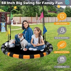 48 Inch Saucer Swing Set Heavy Duty 900lbs Backyard Outdoor Playground
