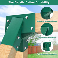 Heavy Duty Swing Set Brackets Kit with 2 A-Frame Swing Set Brackets, 4 Swing Han