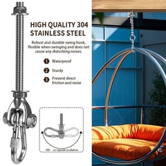 2 Heavy Duty Swing Hangers 180° Stainless Steel Swing Hooks 800LBS Capacity