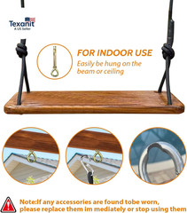 Wooden Swing,Wood Tree Swing for Adults Kids,Adjustable Climbing Rope plus Tree