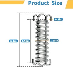 2Pcs Porch Swing Spring Heavy-Duty Awning for Hammock Silver