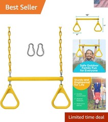 Outdoor Playground Upgrade: 18″ Trapeze Swing Bar with Heavy Duty Chains