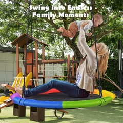 700lbs 40″ Saucer Tree Swing for Kids Adults Waterproof Outdoor Round Mat Swing