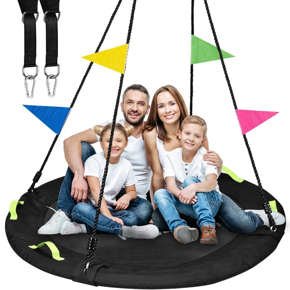 Tree Swing, 60 inch Larger Saucer Swing for Whole Family, 900lbs Weight Capac…