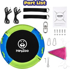 43-Inch Saucer Swing for Kids & Adults – Vibrant Multi-Color Design