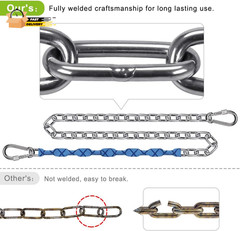 2Pcs 65″ Stainless Steel Swing Chains with 4 Quick Connection Buckles
