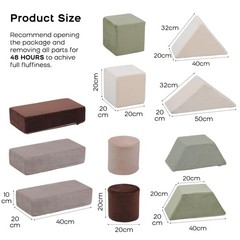 11-Piece Soft Foam Stacking Blocks for Toddlers, Large Plush Building & Balan…