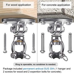 Silent Bearing Swivel Swing Hanger Stainless Steel Swing Hook Ceiling Mount S…