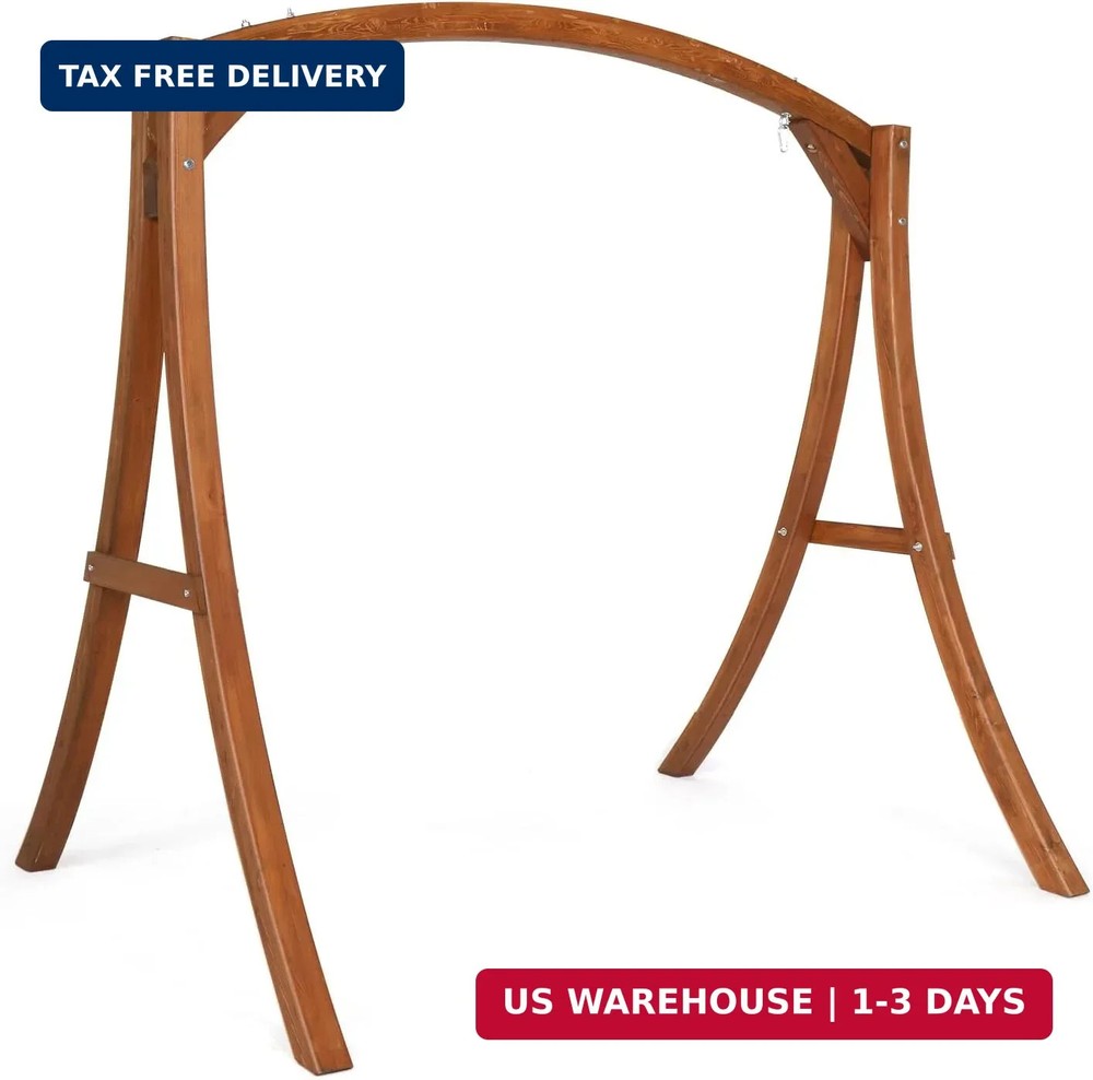 VINGLI Outdoor Wooden Swing Frame, Heavy Duty 1000 LBS A-Frame Swing Stand with