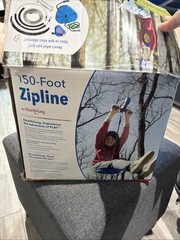 HearthSong 150-Foot Galvanized Steel Backyard Zipline Kit