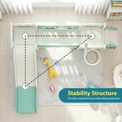10-in-1 Slide Set for Kids Age 3+, Toddler Climber Slide Set with Drawing Board