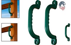 Compatible for Wooden Playset Safety Handles Pair Green Molded Plastic 9 Inch