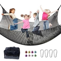 Heavy Duty Climbing Net for Kids – 9.9FT Double Layer Playground Safety Mesh, Tr