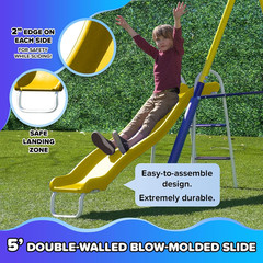 Royal Fun Metal Swing Set for Kids Ages 3-8 with 2 Swings, Standing Swing, Glide