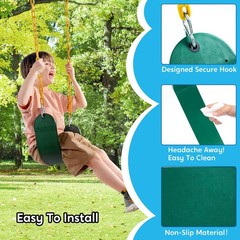 TURFEE 3 Pack Green Swing Seats Heavy Duty with 66 Chain, Swing Set Accessories